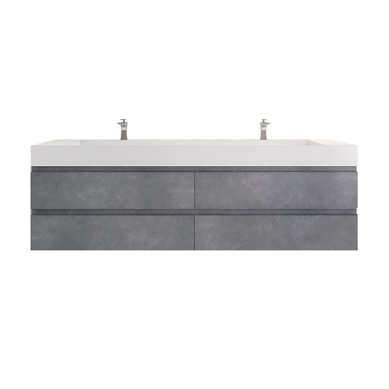 Monterey 84" Wall Mounted Vanity with Reinforced Acrylic Sinks