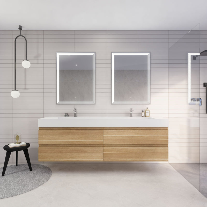 Monterey 84" Wall Mounted Vanity with Reinforced Acrylic Sinks (image 2)