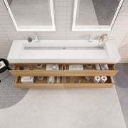 Monterey 84" Wall Mounted Vanity with Reinforced Acrylic Sinks (image 4)