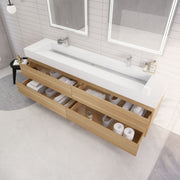 Monterey 84" Wall Mounted Vanity with Reinforced Acrylic Sinks (image 5)