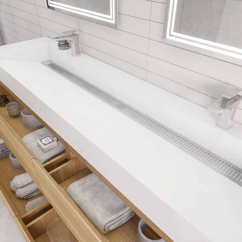 Monterey 84" Wall Mounted Vanity with Reinforced Acrylic Sinks (image 7)