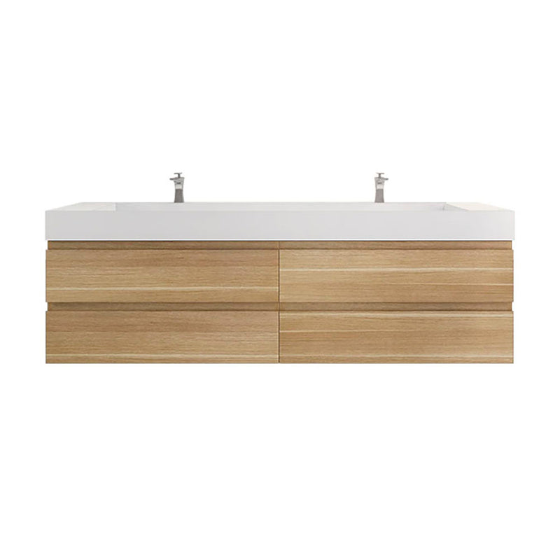 Monterey 84" Wall Mounted Vanity with Reinforced Acrylic Sinks (image 1)