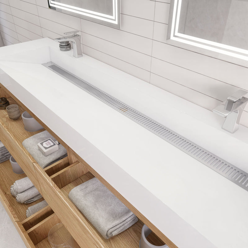 Monterey 84" Wall Mounted Vanity with Reinforced Acrylic Sinks