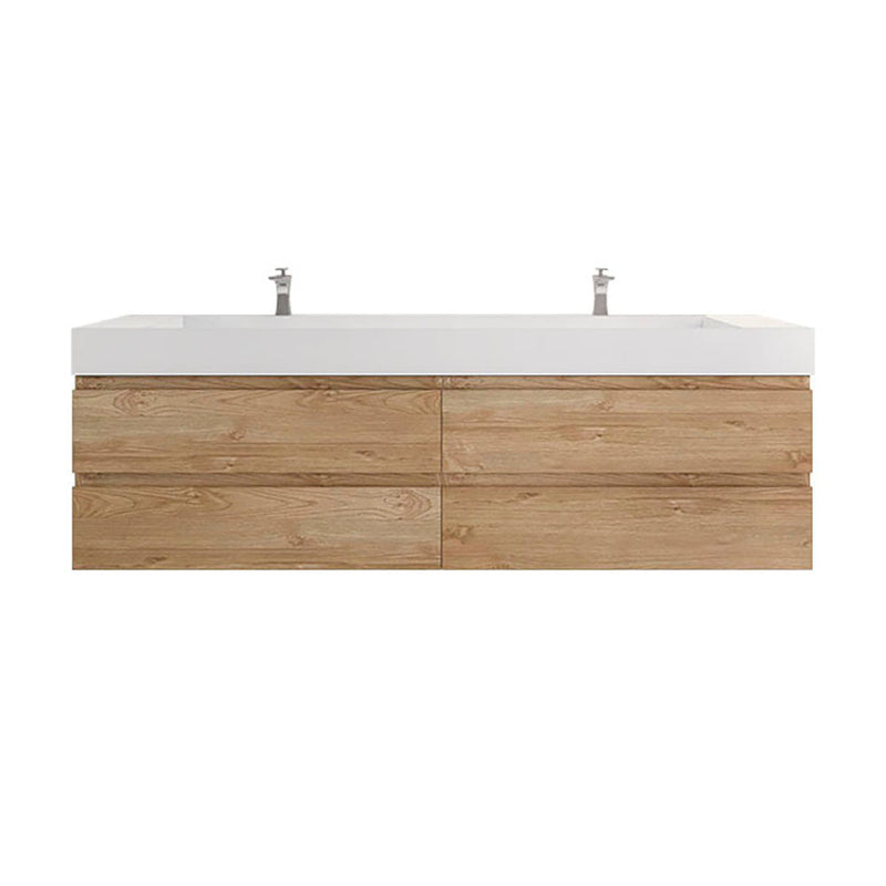 Monterey 84" Wall Mounted Vanity with Reinforced Acrylic Sinks