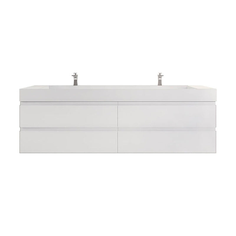 Monterey 84" Wall Mounted Vanity with Reinforced Acrylic Sinks