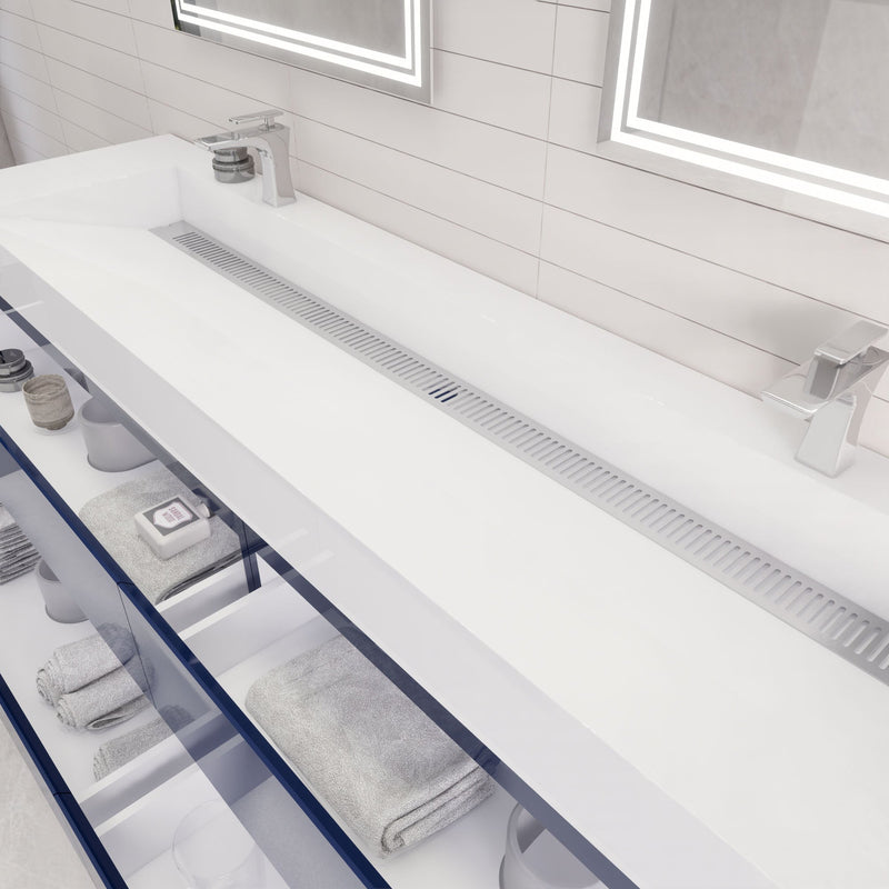 Monterey 84" Wall Mounted Vanity with Reinforced Acrylic Sinks