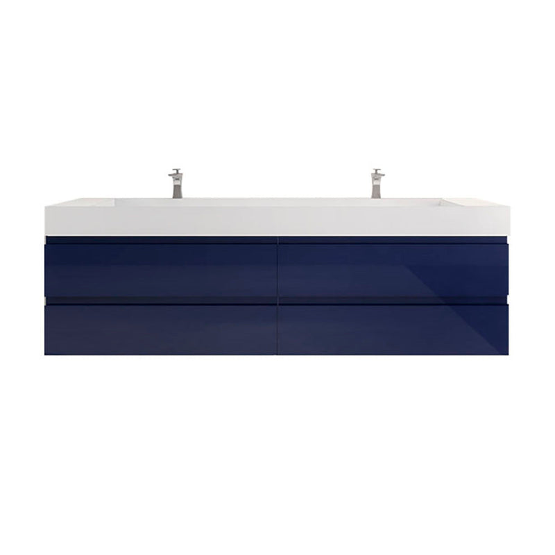 Monterey 84" Wall Mounted Vanity with Reinforced Acrylic Sinks