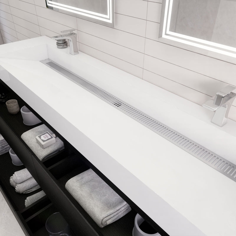 Monterey 84" Wall Mounted Vanity with Reinforced Acrylic Sinks