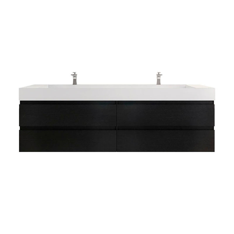 Monterey 84" Wall Mounted Vanity with Reinforced Acrylic Sinks