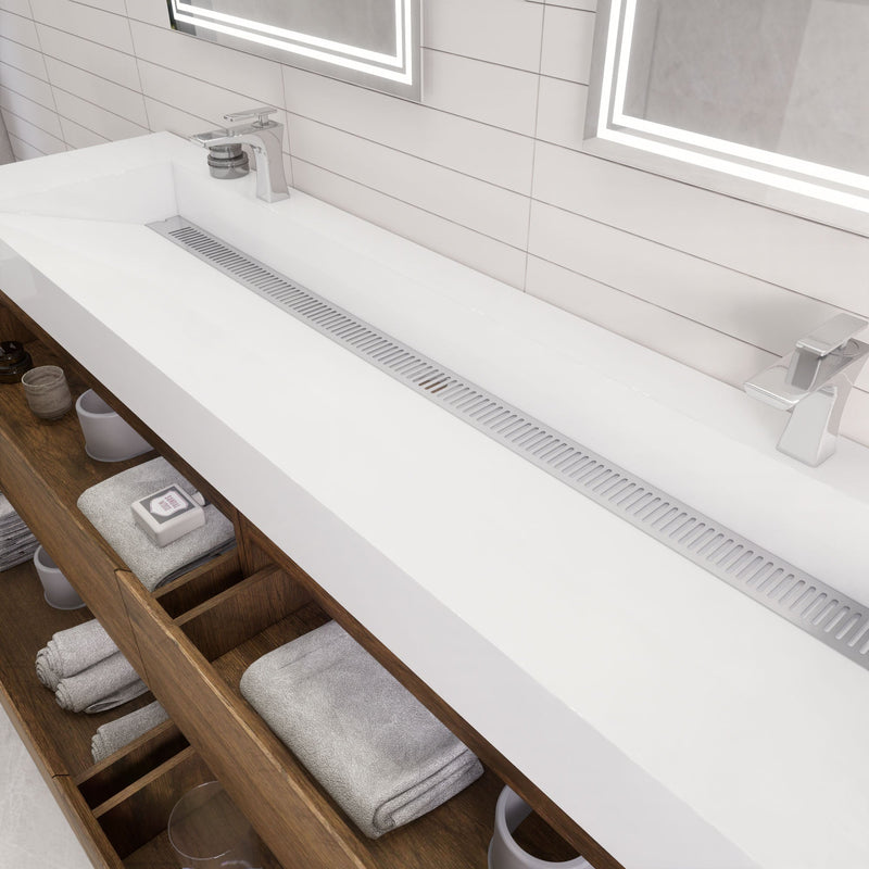 Monterey 84" Wall Mounted Vanity with Reinforced Acrylic Sinks