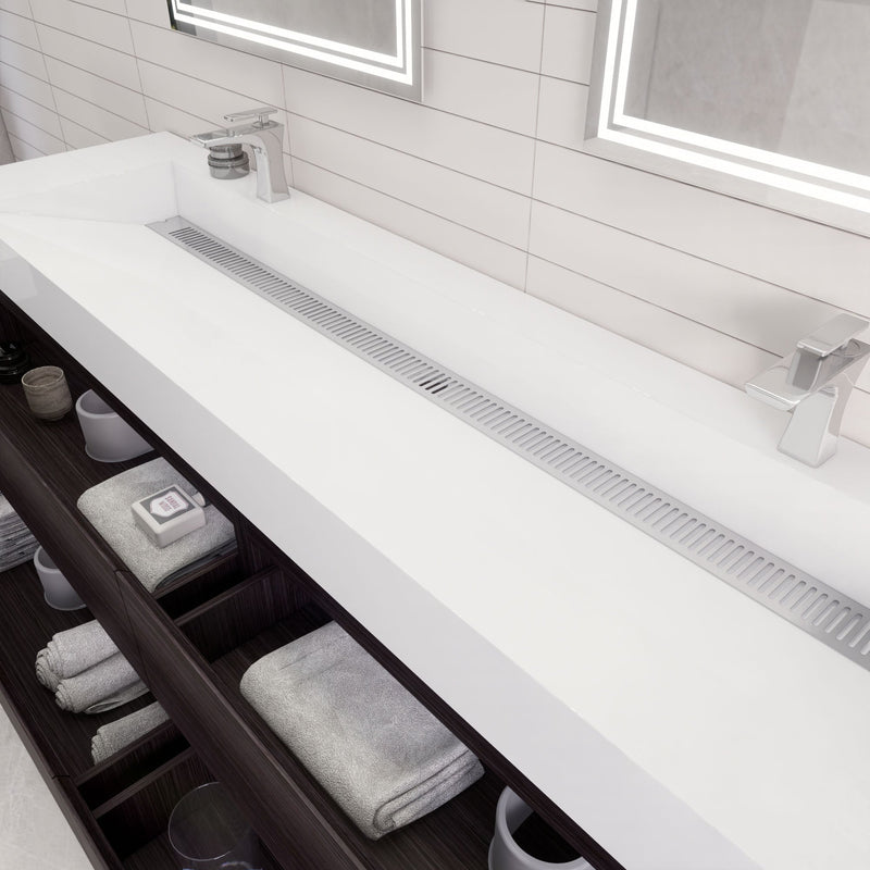 Monterey 84" Wall Mounted Vanity with Reinforced Acrylic Sinks