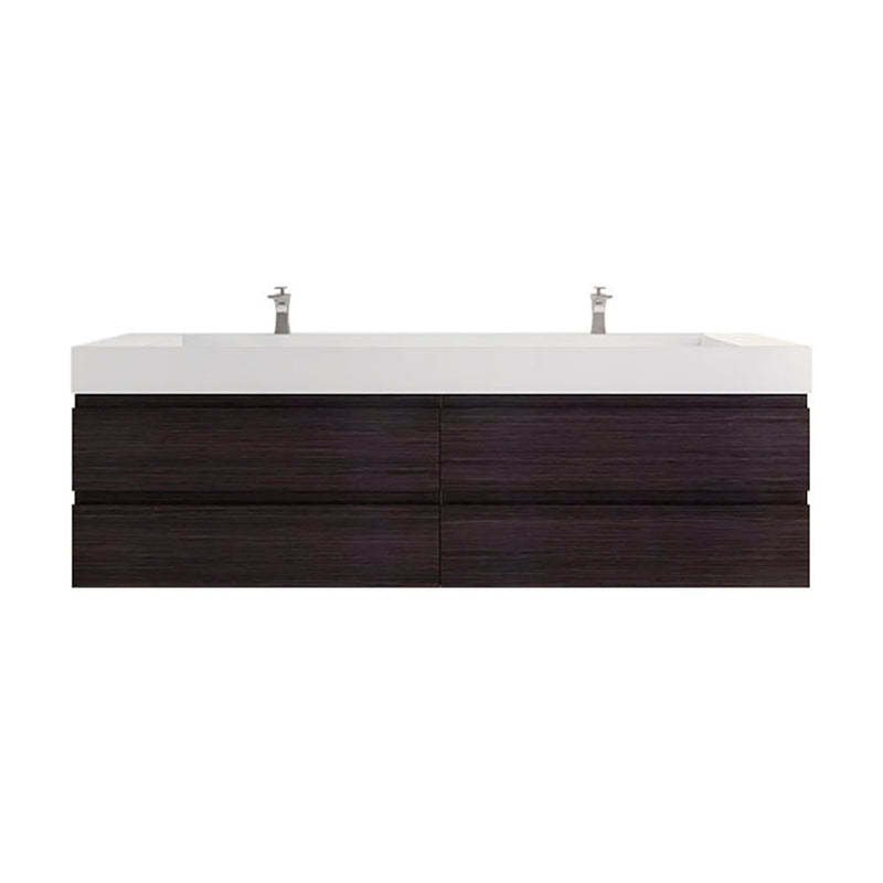 Monterey 84" Wall Mounted Vanity with Reinforced Acrylic Sinks