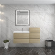 BOW 50" Single Sink Vanity in White Oak & BOW Side Cabinet - Better Vanity