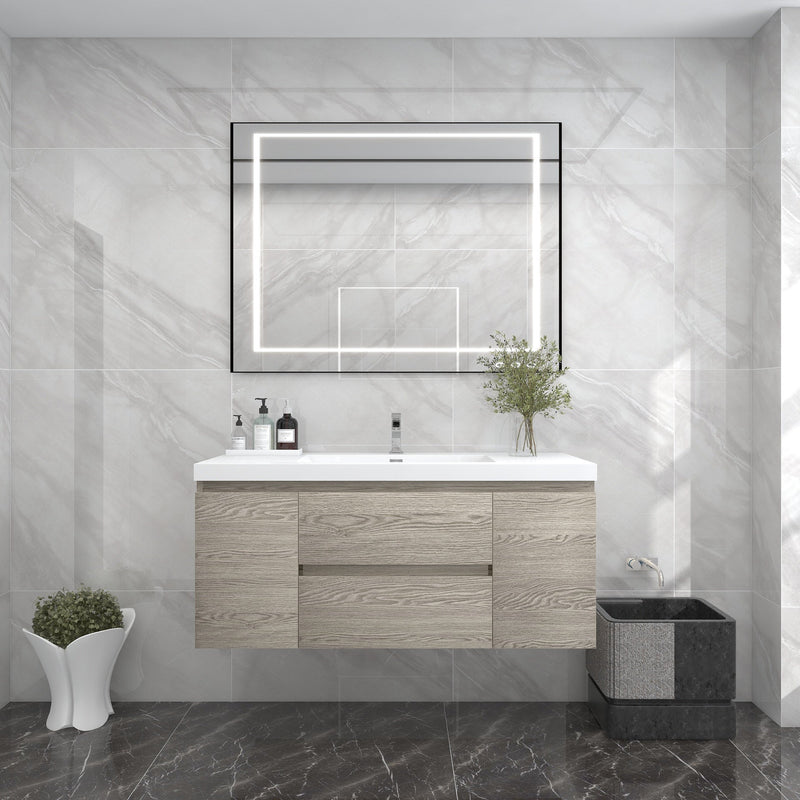 BOW 48" Single Sink Vanity in Teak Oak - Better Vanity