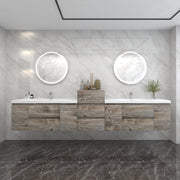 BOW 116" Double Sink Vanity in Natural Wood - Better Vanity