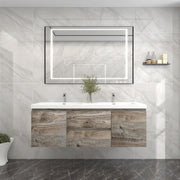 BOW 60" Double Sink Vanity in Natural Wood - Better Vanity