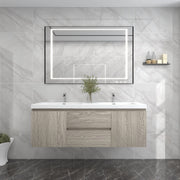 BOW 60" Double Sink Vanity in Teak Oak - Better Vanity