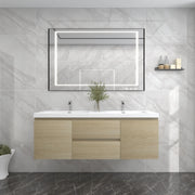 BOW 60" Double Sink Vanity in White Oak - Better Vanity