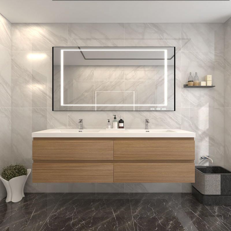 BOW 72" Double Sink Vanity in Rosewood - Better Vanity