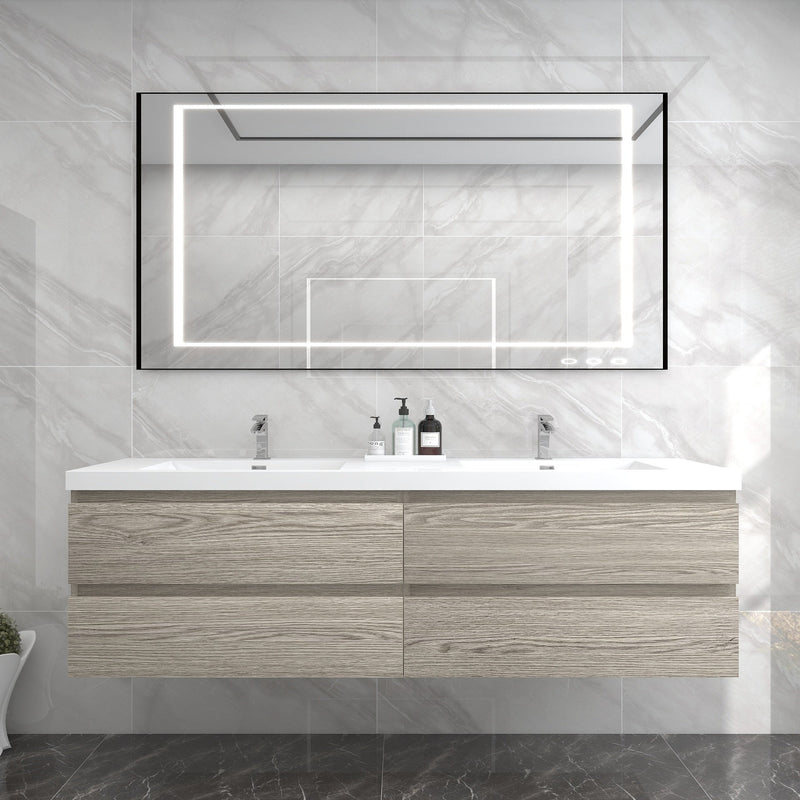BOW 72" Double Sink Vanity in Teak Oak - Better Vanity
