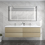 BOW 72" Double Sink Vanity in White Oak - Better Vanity
