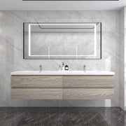 BOW 84" Double Sink Vanity in Teak Oak - Better Vanity