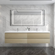BOW 84" Double Sink Vanity in White Oak - Better Vanity