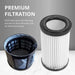 Blue Prolux Wet Dry Garage Vacuum premium filtration hepa filter.