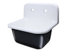 Nantucket sinks CI-2218-FB 22in cast iron highback utility sink white/black