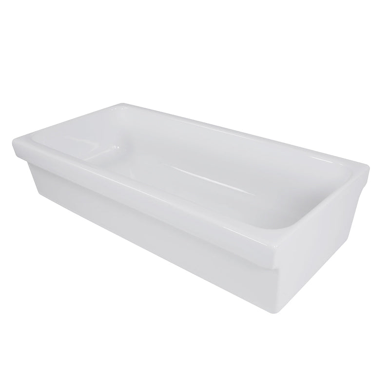 Nantucket Sinks Canal35-90 35.5" Rectangular Italian Fireclay Vessel Sink (image 3)