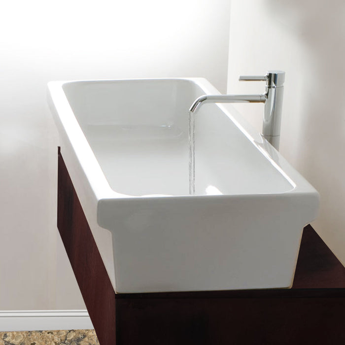 Nantucket Sinks Canal35-90 35.5" Rectangular Italian Fireclay Vessel Sink