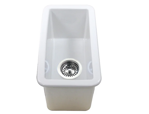 Nantucket sinks CAPE189 Single bowl dualmount fireclay bar-prep sink white