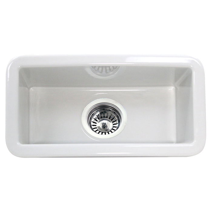 Nantucket sinks CAPE189 Single bowl dualmount fireclay bar-prep sink white