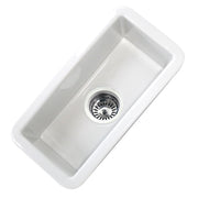 Nantucket sinks CAPE189 Single bowl dualmount fireclay bar-prep sink white (image 3)