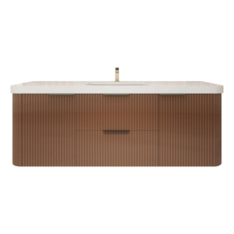 Celine Fluted Floating Bathroom Vanity with Sink (image 7)