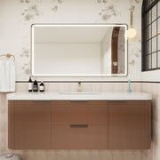 Celine Fluted Floating Bathroom Vanity with Sink (image 1)