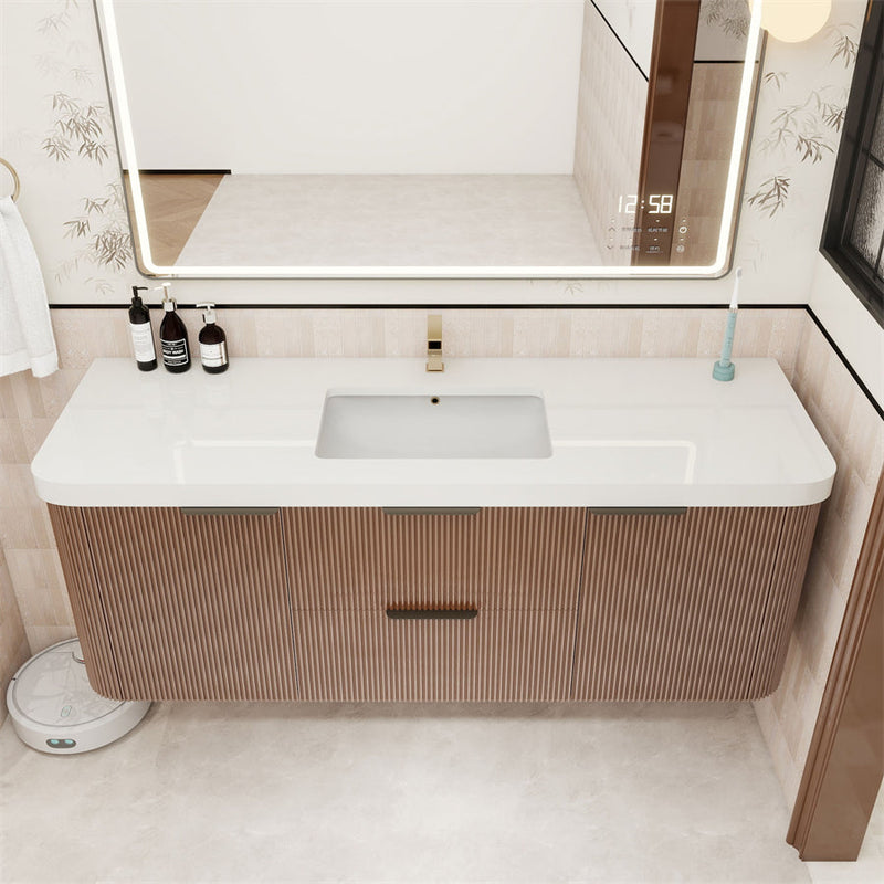 Celine Fluted Floating Bathroom Vanity with Sink (image 3)