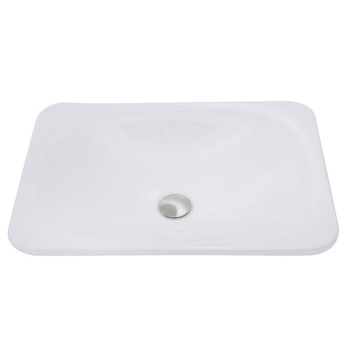 Nantucket Sinks DI-2114-R 21" Rectangular Drop-In Ceramic Vanity Sink DI-2114-R