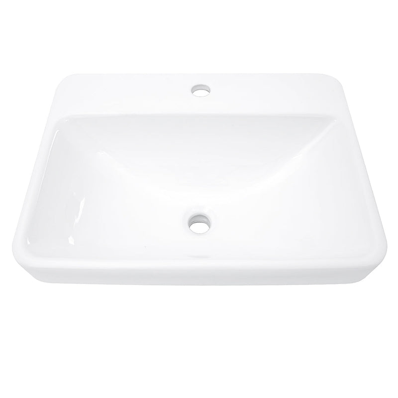 Nantucket Sinks DI-2317-R1 23" 1-hole Rectangular Drop-In Ceramic Vanity Sink (image 3)