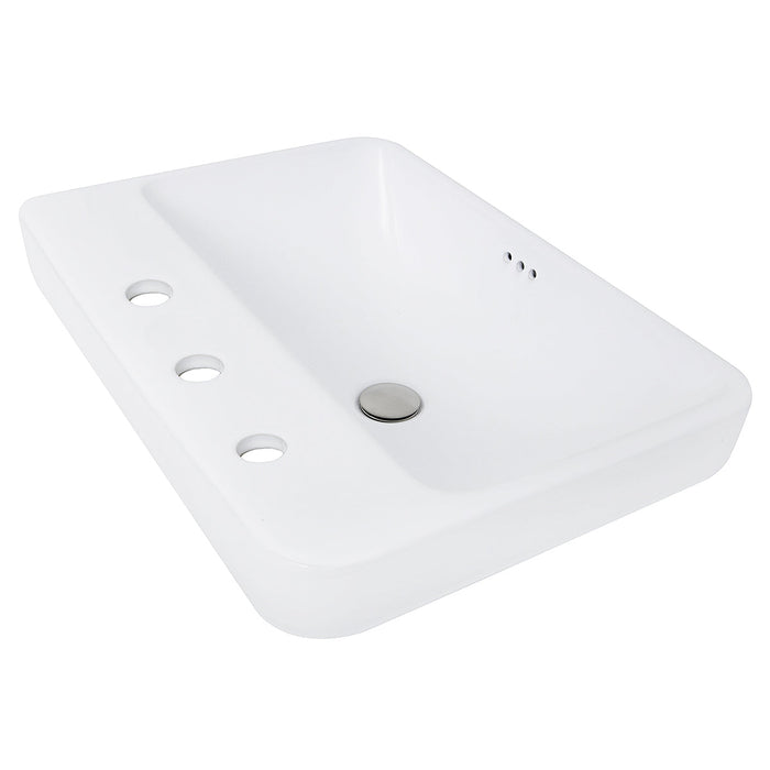 Nantucket Sinks DI-2317-R8 23" 3-hole Rectangular Drop-In Ceramic Vanity Sink