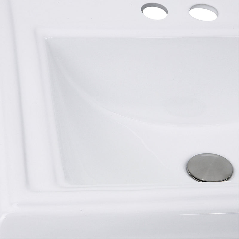 Nantucket Sinks DI-2418-R4 23" Rectangular Drop-In Ceramic Vanity Sink (image 3)