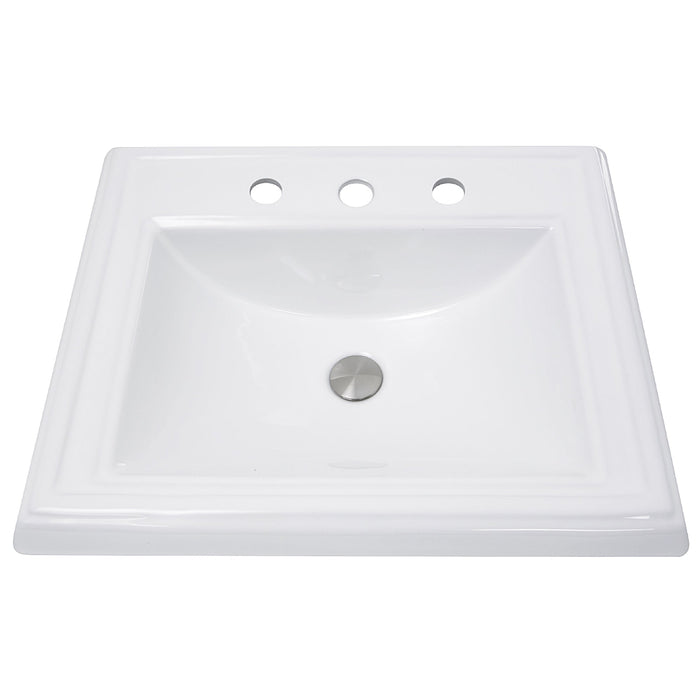 Nantucket Sinks DI-2418 23" Rectangular Drop-In Ceramic Vanity Sink DI-2418-R8