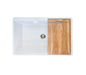 Nantucket Sinks DENNIS30SG 30-inch single bowl workstation fireclay sink with cuttingboard