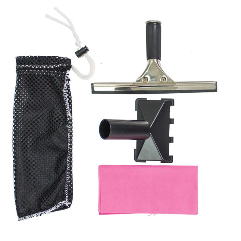 EDIC CR2 Touch Free Restroom Cleaning System 2700RC mesh bag and tools.