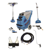 EDIC Endeavor Multi Surface Cleaning System complete package blue extractor wand hose attachments accessories.
