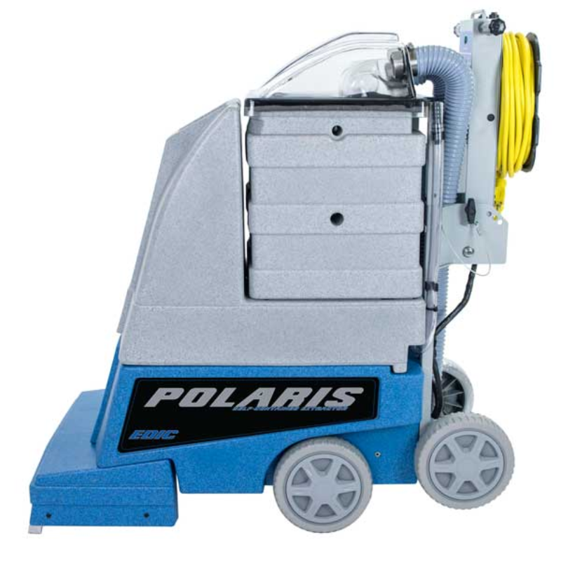 EDIC Polaris Series Self-Contained Carpet Extractors right side view with power cable.