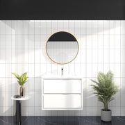 Saggia 30" Wall-Mounted Floating Bathroom Vanity with Reinforced Acrylic Sink in Gloss White | Better Vanity Modern Luxury Bathroom Vanities
