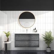 Saggia 42" Wall-Mounted Floating Bathroom Vanity with Reinforced Acrylic Sink in Smoke Oak | Better Vanity Modern Luxury Bathroom Vanities