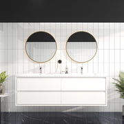 Saggia 72" Wall-Mounted Floating Bathroom Vanity with Reinforced Acrylic Double Sink in Gloss White | Better Vanity Modern Luxury Bathroom Vanities