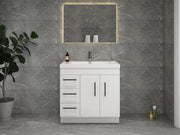 Elsa 36" Freestanding Vanity in Glossy White